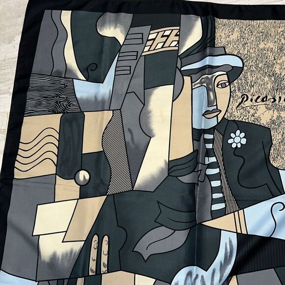 PICASSO Silk Scarf- 33” x 34.5” - Picture 2 of 6